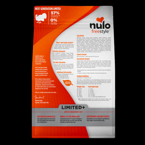 Nulo FreeStyle Limited+ Puppy/Dog Dry Dog Food - Turkey - 4lb Bag